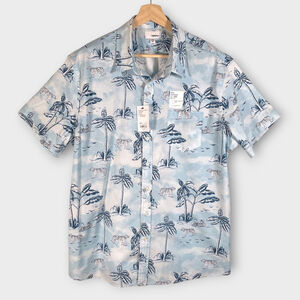 Sonoma Blue and White Casual Button Down Shirt